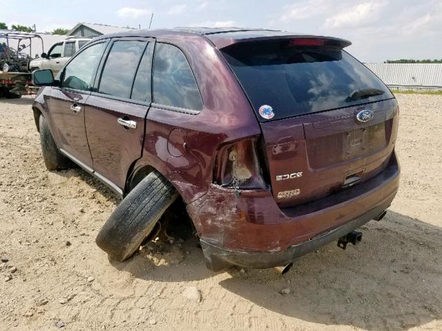 2FMDK3JC0BBA59794 - 2011 FORD EDGE SEL MAROON photo 3