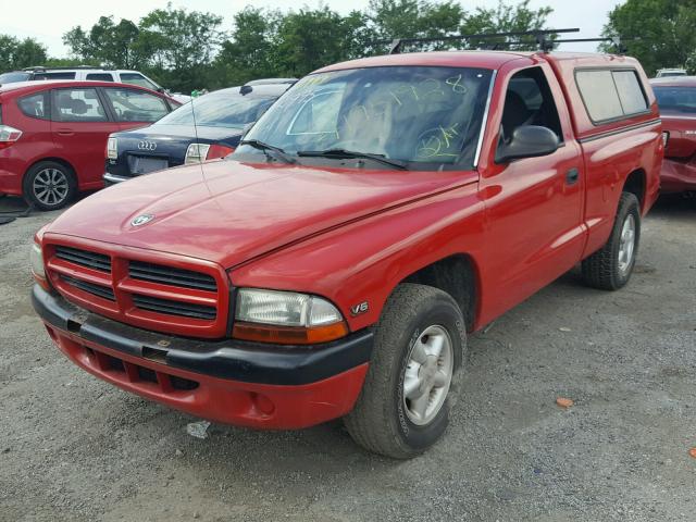 1B7FL26X5XS321919 - 1999 DODGE DAKOTA RED photo 2