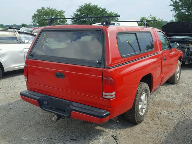 1B7FL26X5XS321919 - 1999 DODGE DAKOTA RED photo 4