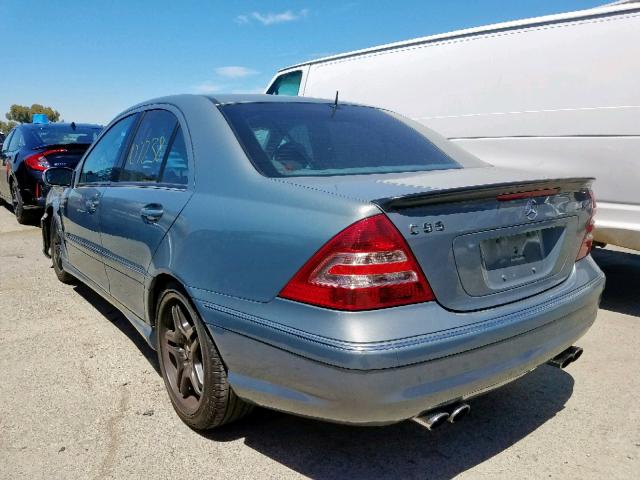 WDBRF76J25F649476 - 2005 MERCEDES-BENZ C 55 AMG SILVER photo 3