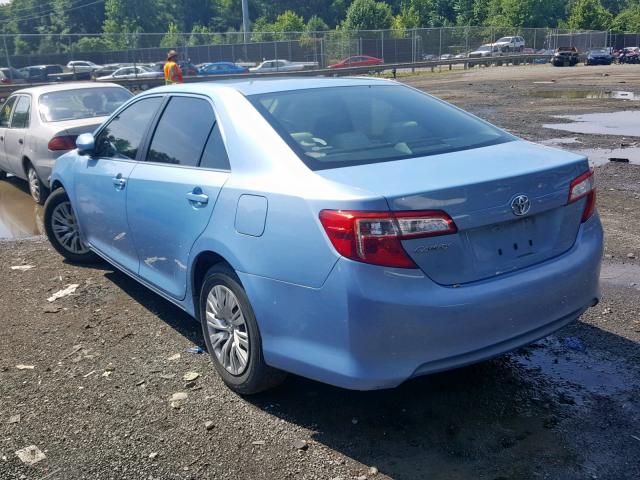 4T4BF1FK3CR175833 - 2012 TOYOTA CAMRY BASE BLUE photo 3