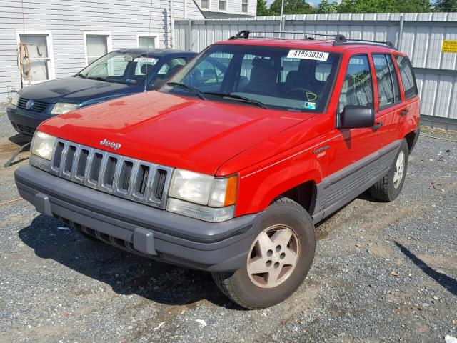 1J4GZ58S1SC600268 - 1995 JEEP GRAND CHER RED photo 2