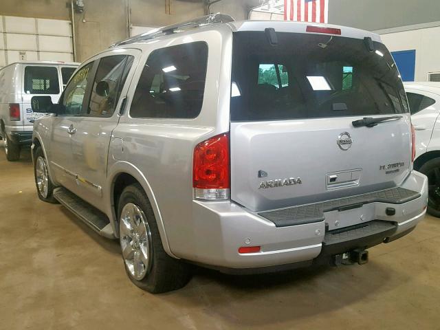 5N1BA0ND8AN604171 - 2010 NISSAN ARMADA SE SILVER photo 3