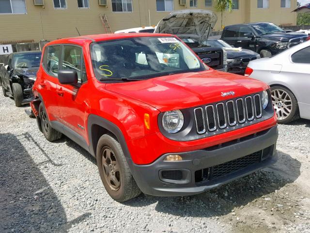 ZACCJAAB4HPE50448 - 2017 JEEP RENEGADE S RED photo 1