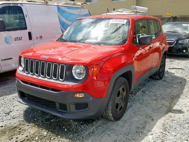 ZACCJAAB4HPE50448 - 2017 JEEP RENEGADE S RED photo 2