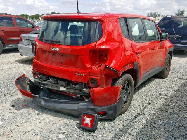 ZACCJAAB4HPE50448 - 2017 JEEP RENEGADE S RED photo 4