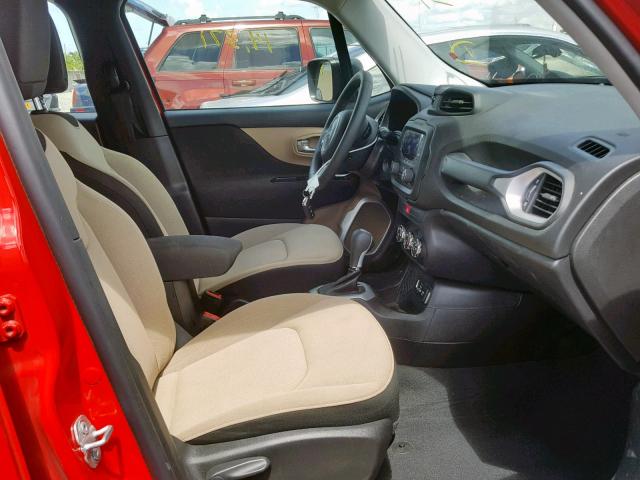 ZACCJAAB4HPE50448 - 2017 JEEP RENEGADE S RED photo 5