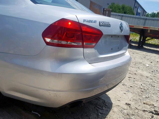 1VWAP7A38DC137870 - 2013 VOLKSWAGEN PASSAT S SILVER photo 9