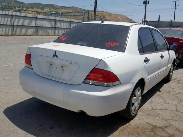 JA3AJ26EX4U069386 - 2004 MITSUBISHI LANCER ES WHITE photo 4