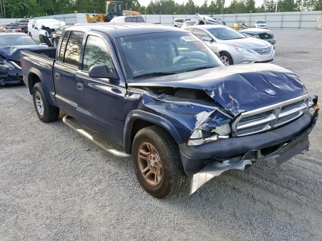 1D7HL38K14S730971 - 2004 DODGE DAKOTA QUA BLUE photo 1