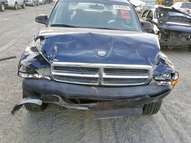 1D7HL38K14S730971 - 2004 DODGE DAKOTA QUA BLUE photo 9