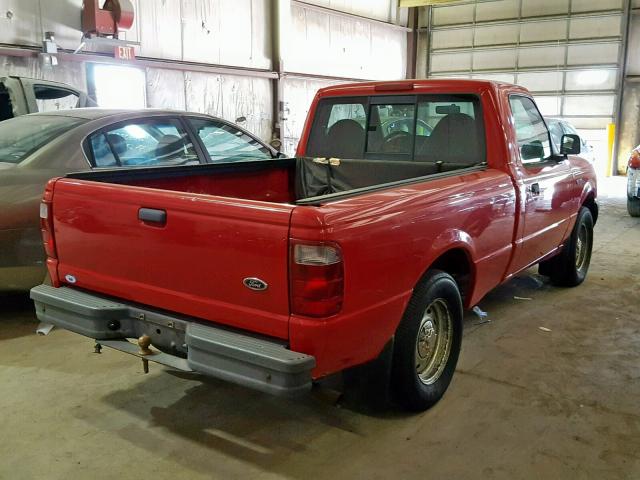 1FTYR10D01PB35909 - 2001 FORD RANGER RED photo 4