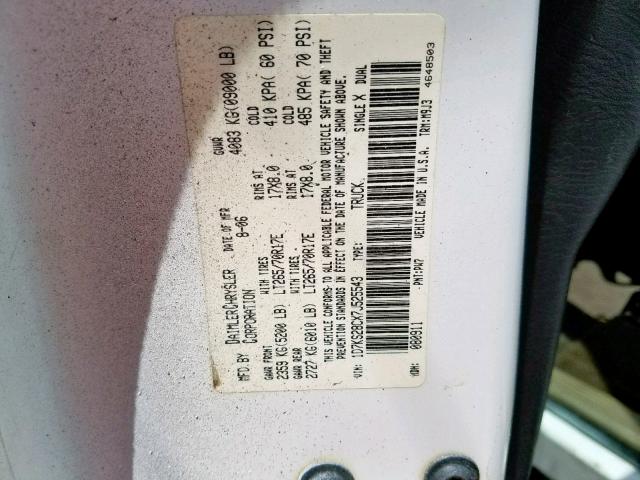 1D7KS28CX7J525543 - 2007 DODGE RAM 2500 S 白色 照片 10