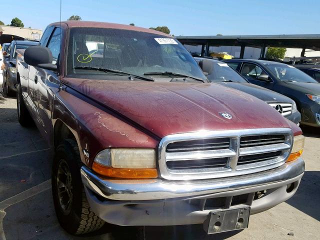 1B7GL22X6YS592497 - 2000 DODGE DAKOTA BURGUNDY photo 1