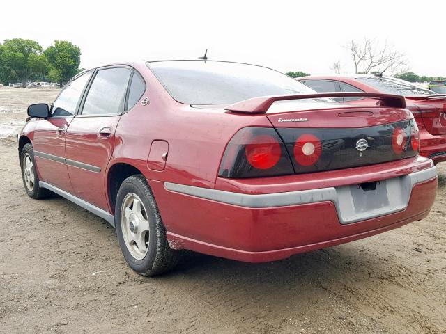 2G1WF52E359301849 - 2005 CHEVROLET IMPALA BURGUNDY photo 3