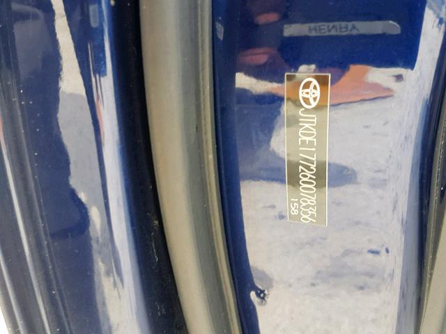 JTKDE177260078356 - 2006 TOYOTA SCION TC ლურჯი ფოტო 10