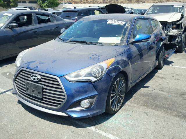 KMHTC6AE2GU285669 - 2016 HYUNDAI VELOSTER T BLUE photo 2