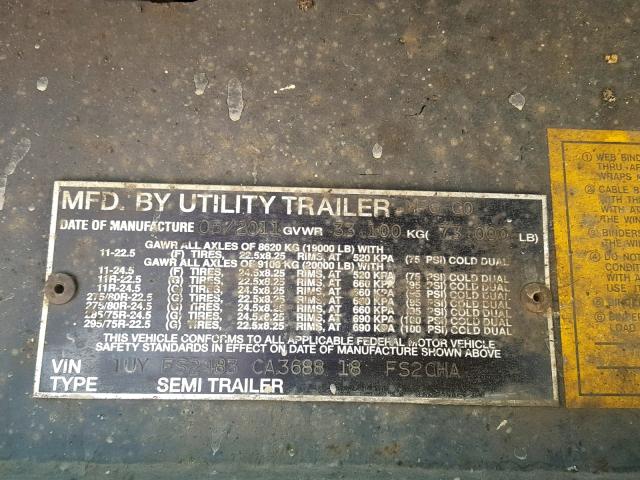 1UYFS2483CA368818 - 2012 UTILITY TRAILER 银色 照片 10