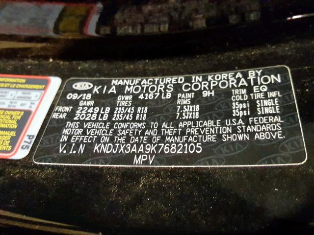 KNDJX3AA9K7682105 - 2019 KIA SOUL ! Qara foto 10
