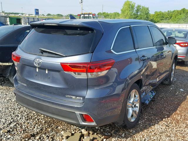 5TDDZRFH6JS856636 - 2018 TOYOTA HIGHLANDER BLUE photo 4