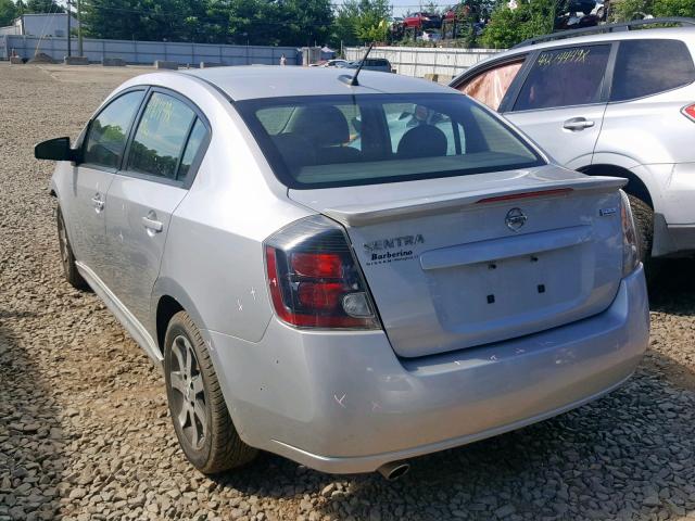 3N1AB6AP1CL732886 - 2012 NISSAN SENTRA 2.0 SILVER photo 3