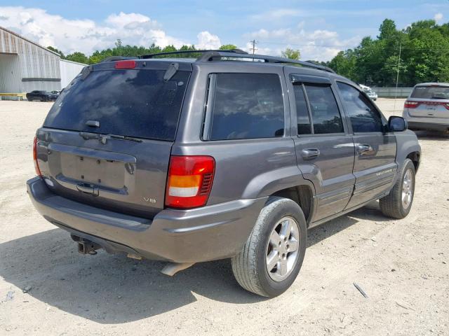 1J8GX58N44C221928 - 2004 JEEP GRAND CHER GRAY photo 4