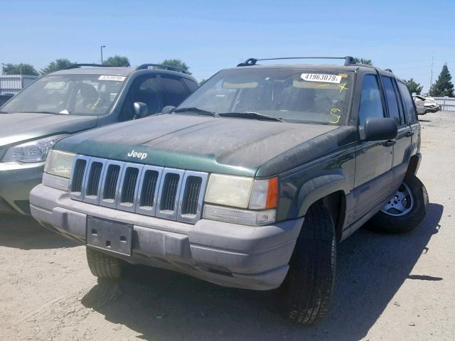 1J4GZ58S6TC169623 - 1996 JEEP GRAND CHER GREEN photo 2