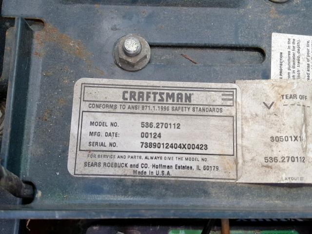 7389012404X00423 - 2000 CRAF RIDE MOWER GREEN photo 10