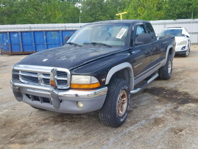 1B7GG22N1YS757052 - 2000 DODGE DAKOTA BLACK photo 2