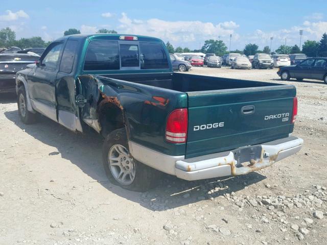 1D7GL42K84S548632 - 2004 DODGE DAKOTA SLT GREEN photo 3