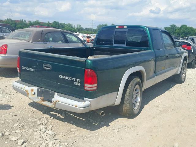 1D7GL42K84S548632 - 2004 DODGE DAKOTA SLT GREEN photo 4