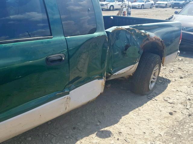 1D7GL42K84S548632 - 2004 DODGE DAKOTA SLT GREEN photo 9