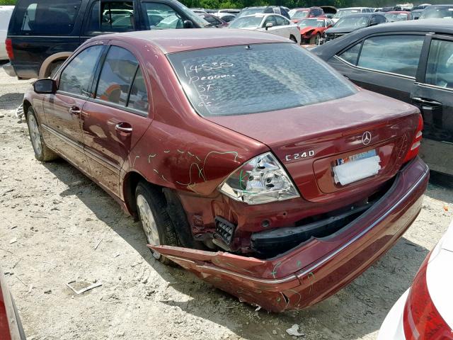 WDBRF61J52F284885 - 2002 MERCEDES-BENZ C 240 MAROON photo 3