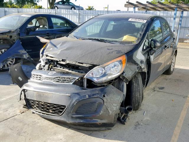 KNADN5A30D6102505 - 2013 KIA RIO EX BLACK photo 2