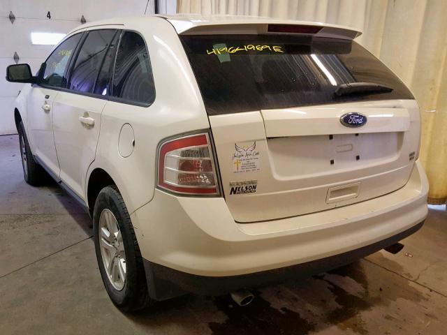 2FMDK48CX8BA08596 - 2008 FORD EDGE SEL WHITE photo 3