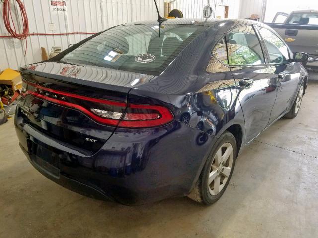 1C3CDFBB5FD266011 - 2015 DODGE DART SXT BLUE photo 4