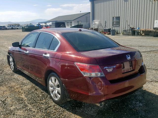 1HGCP36848A031346 - 2008 HONDA ACCORD EXL MAROON photo 3