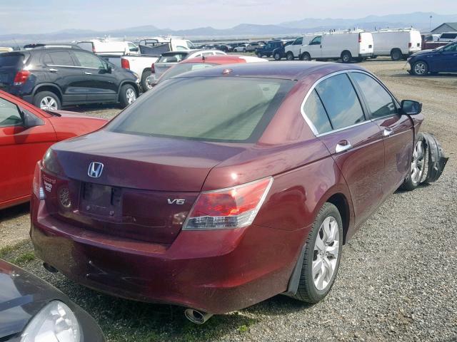 1HGCP36848A031346 - 2008 HONDA ACCORD EXL MAROON photo 4