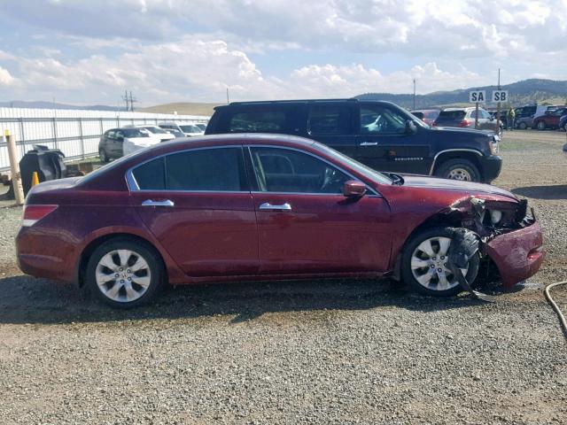 1HGCP36848A031346 - 2008 HONDA ACCORD EXL MAROON photo 9