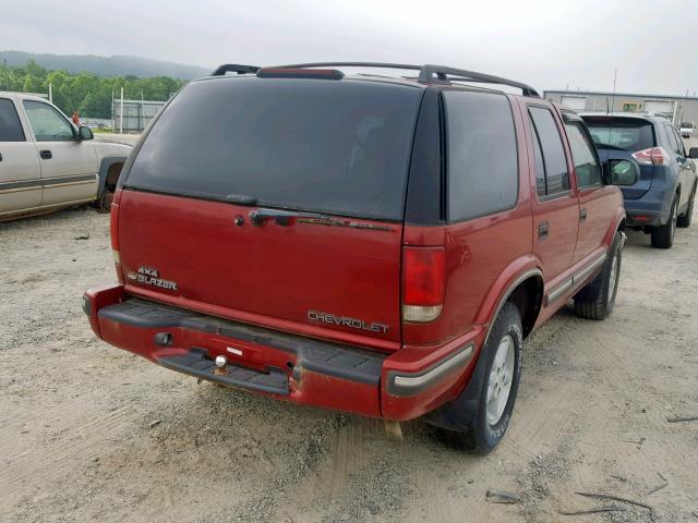 1GNDT13W0XK236491 - 1999 CHEVROLET BLAZER RED photo 4