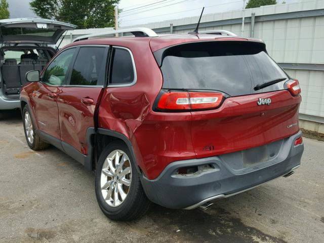 1C4PJLDSXEW159654 - 2014 JEEP CHEROKEE L BURGUNDY photo 3