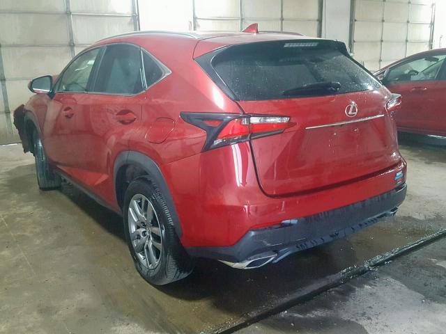 JTJBARBZ9G2054611 - 2016 LEXUS NX 200T RED photo 3