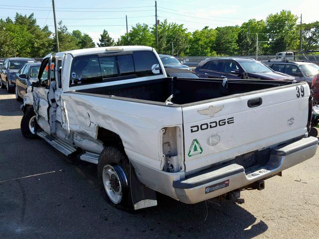 3B7KC23602M232514 - 2002 DODGE RAM 2500 WHITE photo 3