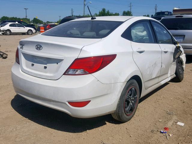 KMHCT4AE1GU950811 - 2016 HYUNDAI ACCENT SE WHITE photo 4