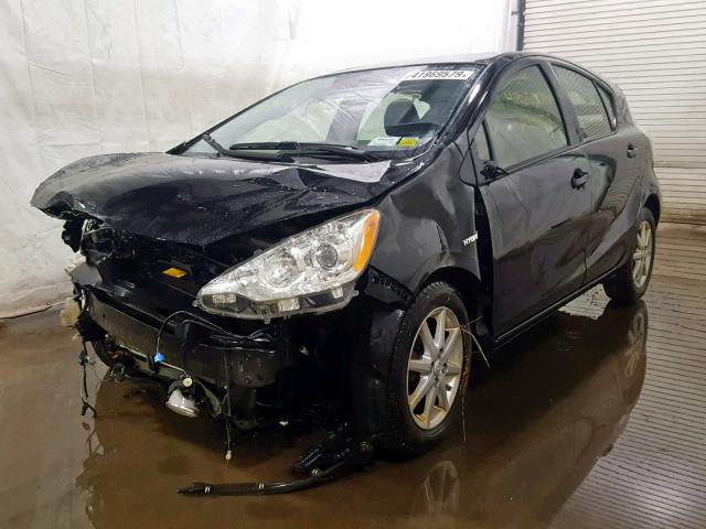 JTDKDTB35D1058787 - 2013 TOYOTA PRIUS C BLACK photo 2