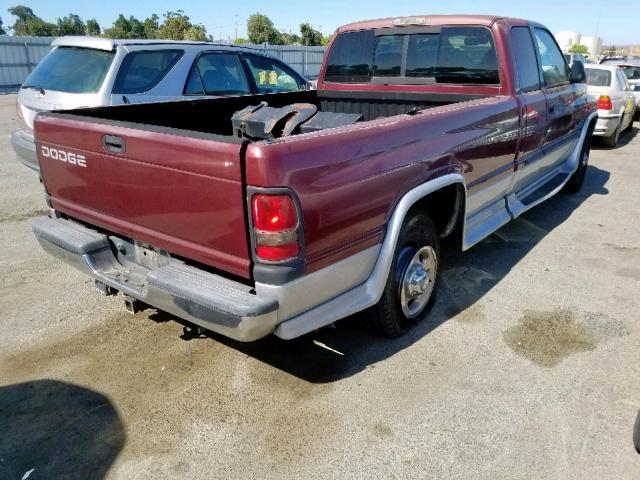 3B7KC23672M213619 - 2002 DODGE RAM 2500 BURGUNDY photo 4