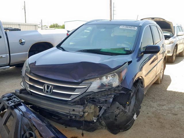 5J6RM3H79CL007704 - 2012 HONDA CR-V EXL BLUE photo 2