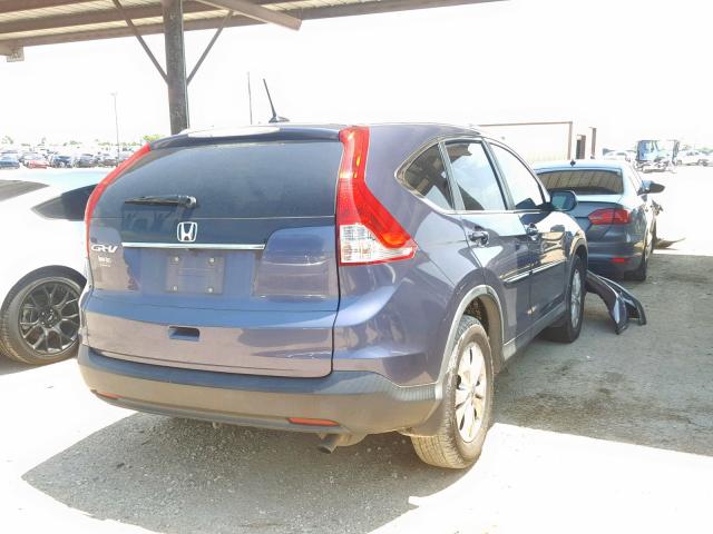 5J6RM3H79CL007704 - 2012 HONDA CR-V EXL BLUE photo 4