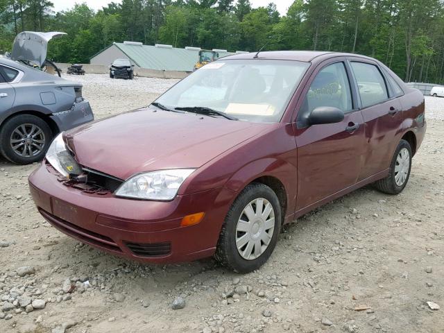 1FAFP34N37W313263 - 2007 FORD FOCUS ZX4 RED photo 2