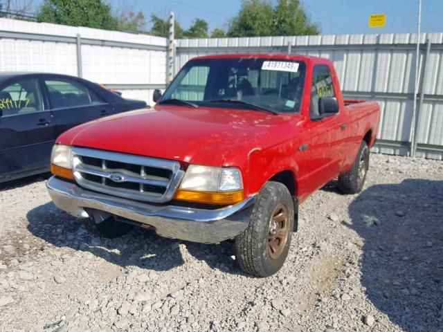 1FTYR10C8YTA37882 - 2000 FORD RANGER RED photo 2